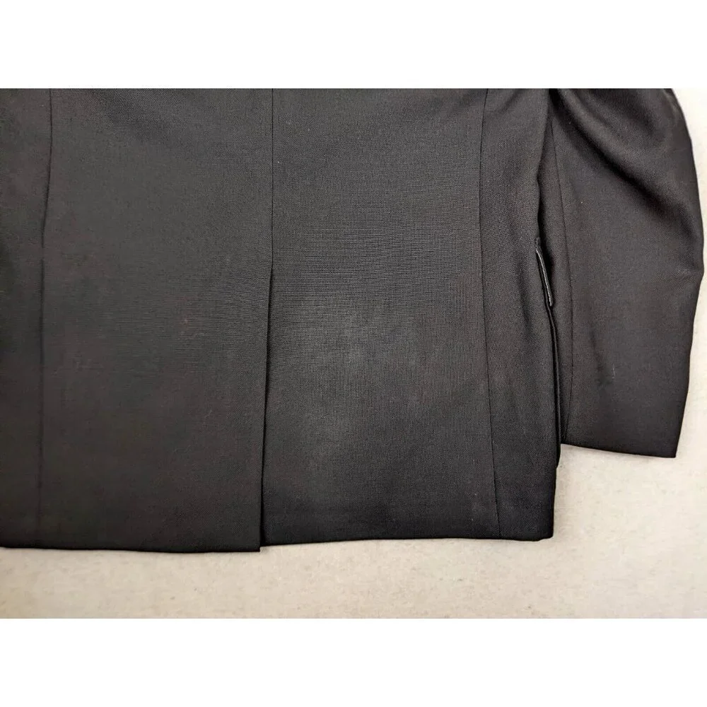 VINTAGE MEN'S BLACK BLAZER JACKET SPORT COAT - VANJULIAN - SIZE 39R
